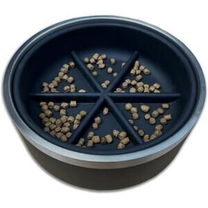 Modern Haus - Slow Feeder Pet Bowl, 32oz (4 Cups) with Removable Insert Black